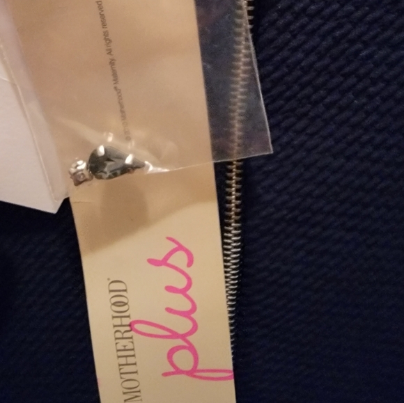 Motherhood Plus Maternity Navy Blue Top with Rhinestones - Picture 5 of 6